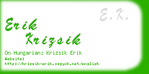 erik krizsik business card